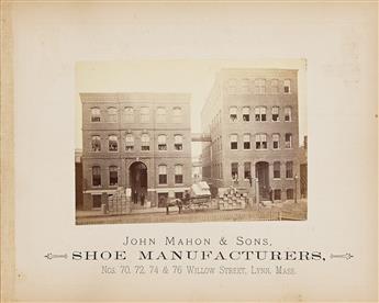 (INDUSTRIAL) Album with 25 photos entitled Photographic Views of Lynn, Massachusetts, With Historical Sketches from 1629-1879. 1879.